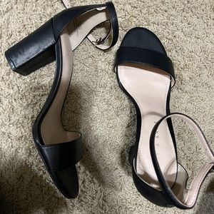 Black open toe heels